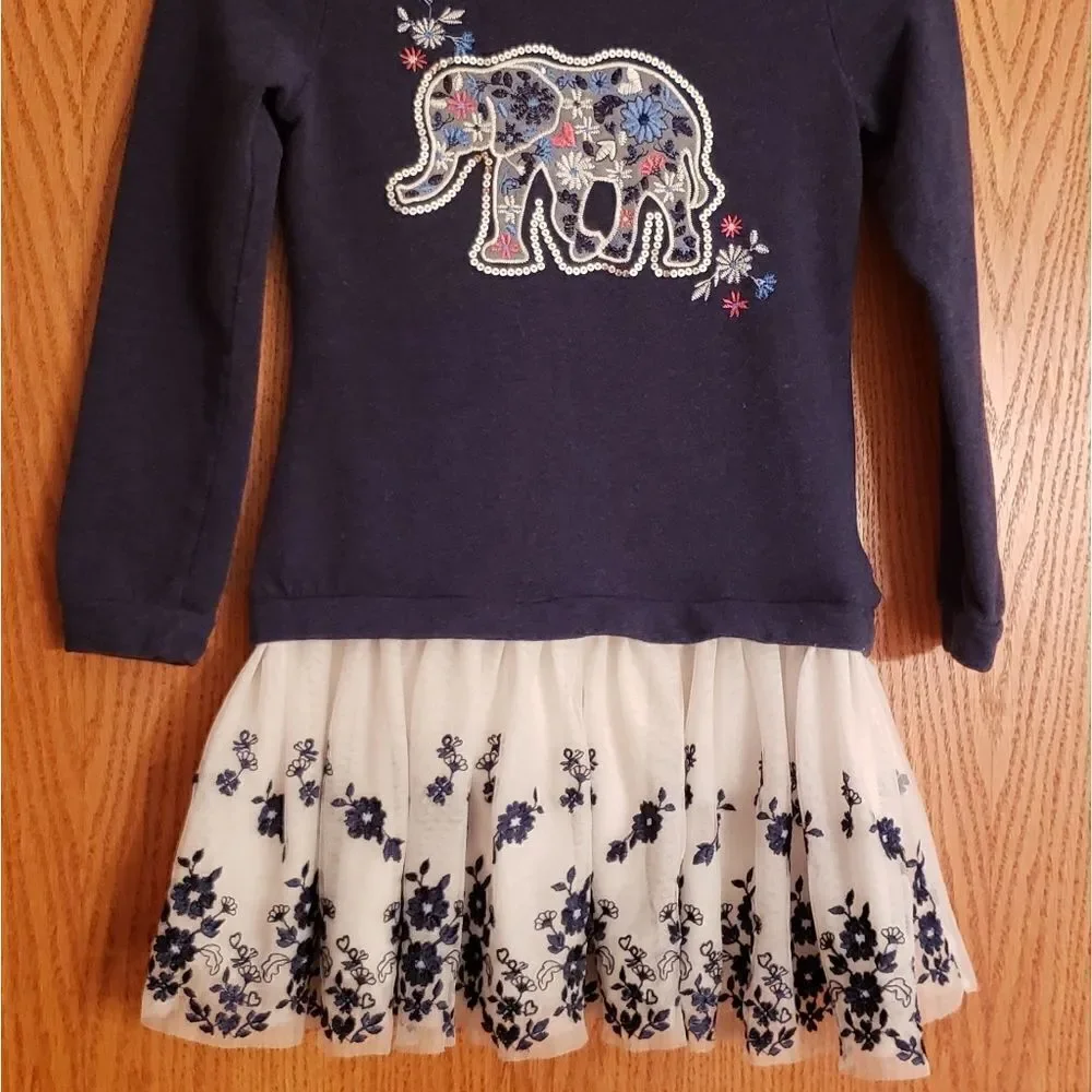 Flapdoodles Brand Elephant Girls Dress Sz 10/12